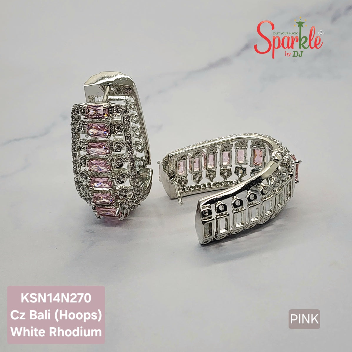 CZ Oval Hoops with Korean cz - SparklebyDJ