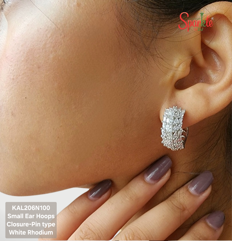 Small Bali (Hoops) embellished with AAA quality cubic zirconia - SparklebyDJ