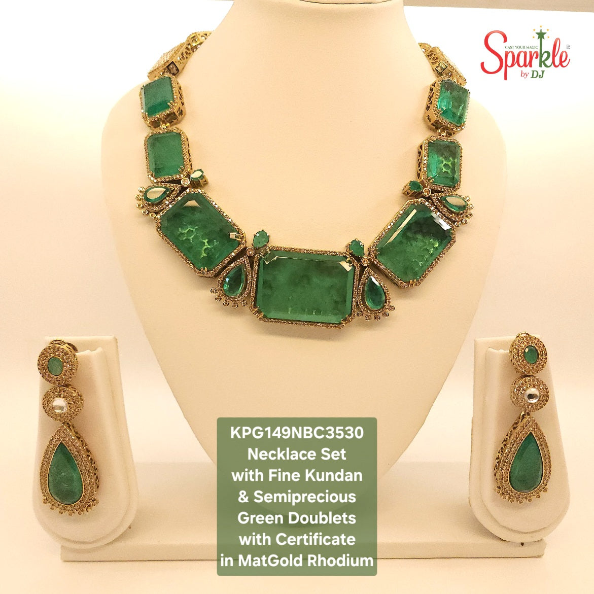 necklace with Green Doublets 