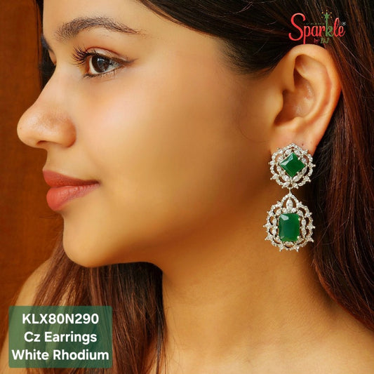 Ornate CZ dangler earrings
