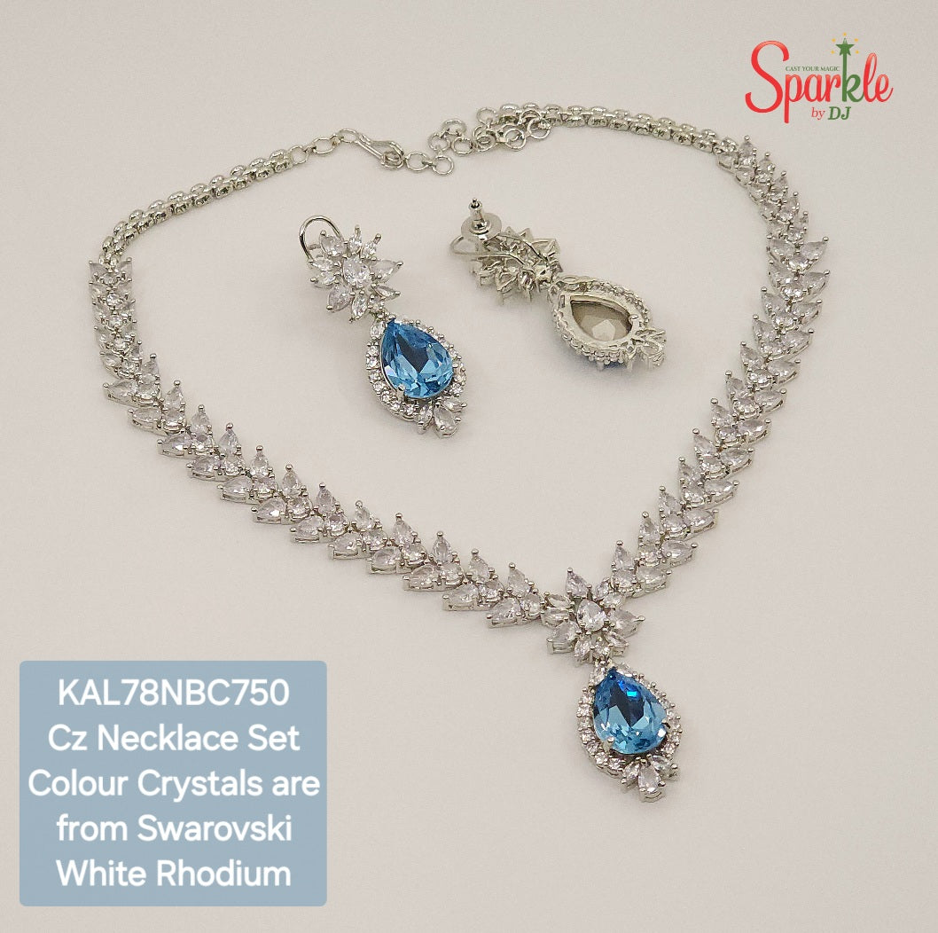 Pear drop Cz necklace set - SparklebyDJ