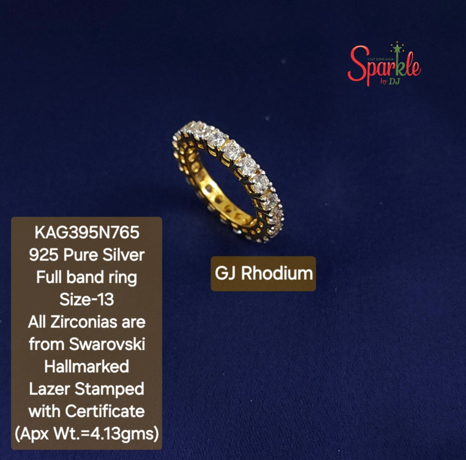 925 Pure Silver full-band Promise Ring with zirconias from swarovski - SparklebyDJ