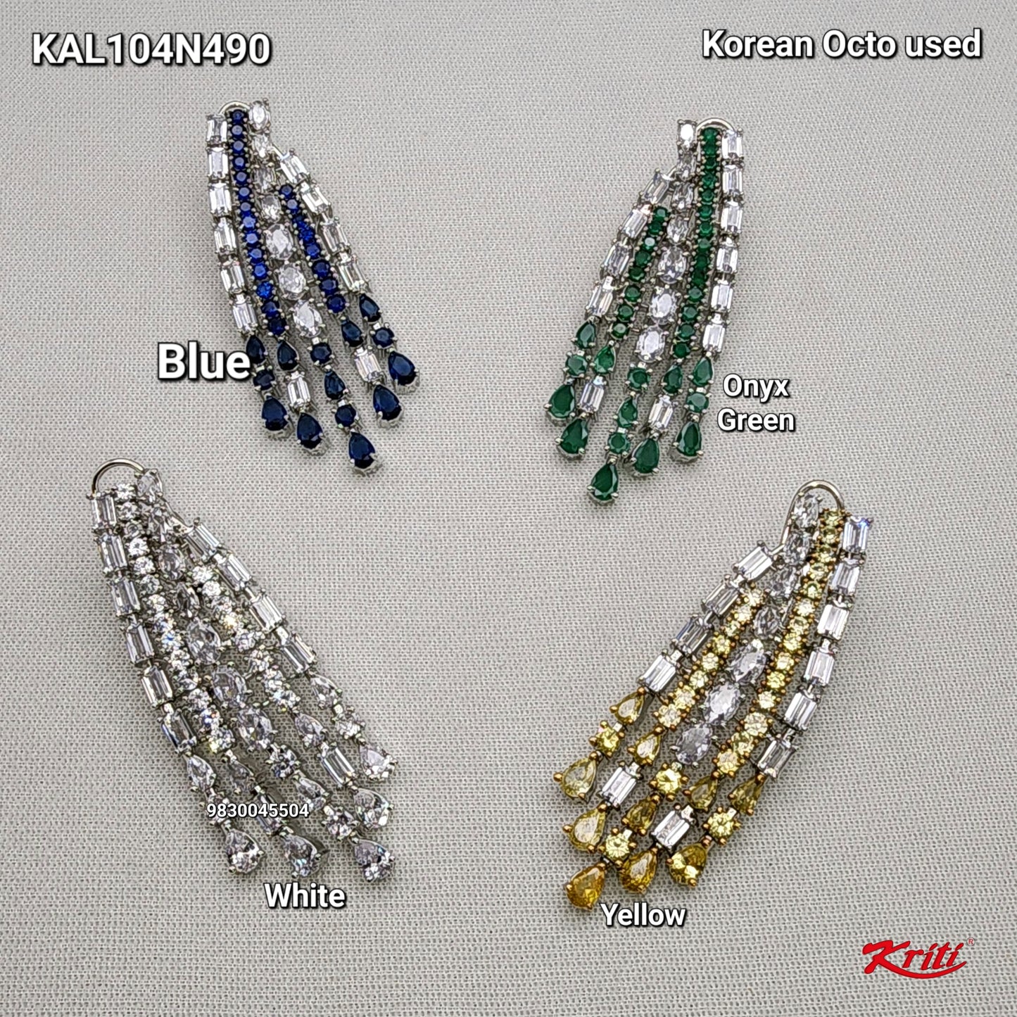 Designer Earrings embellished with Korean Octo - SparklebyDJ