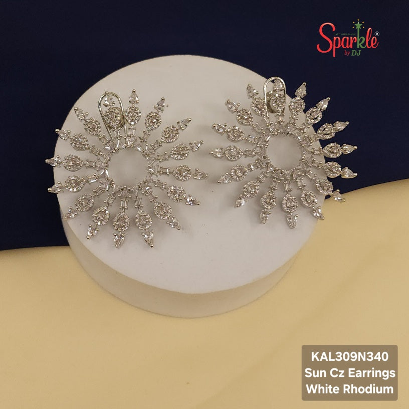 Sun cz earrings - SparklebyDJ