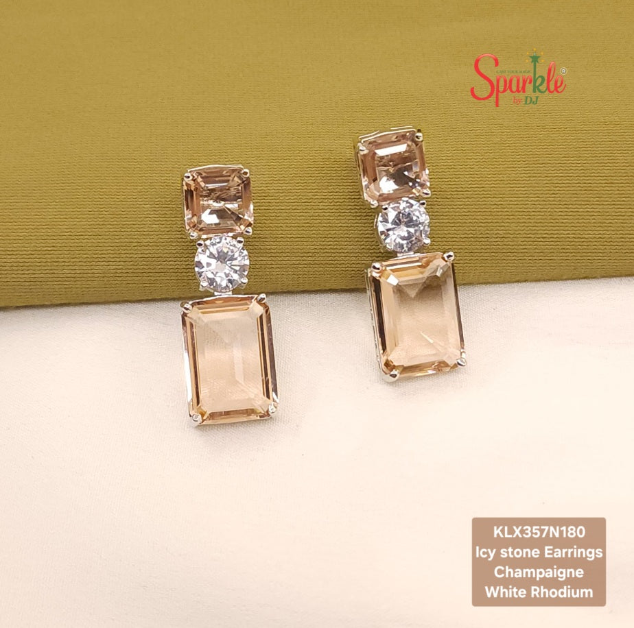 Icy Octo Cz earrings with Asscher-cut top - SparklebyDJ