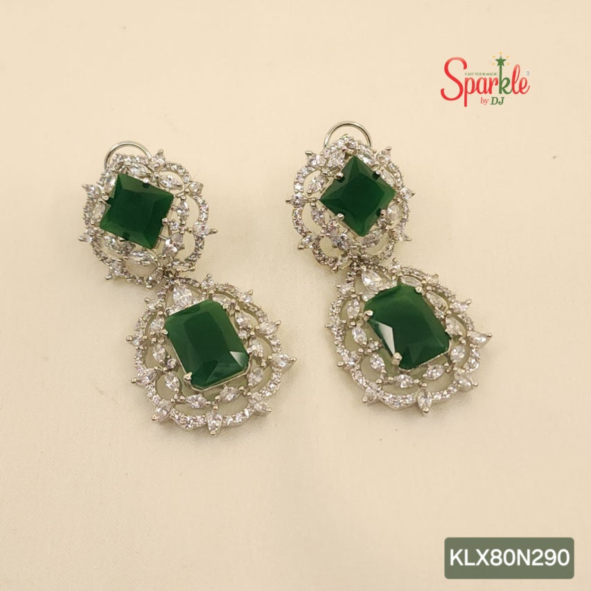 Ornate CZ dangler earrings - SparklebyDJ