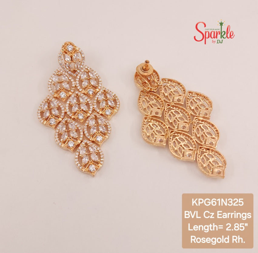 BVL Cz rhombus earrings - SparklebyDJ