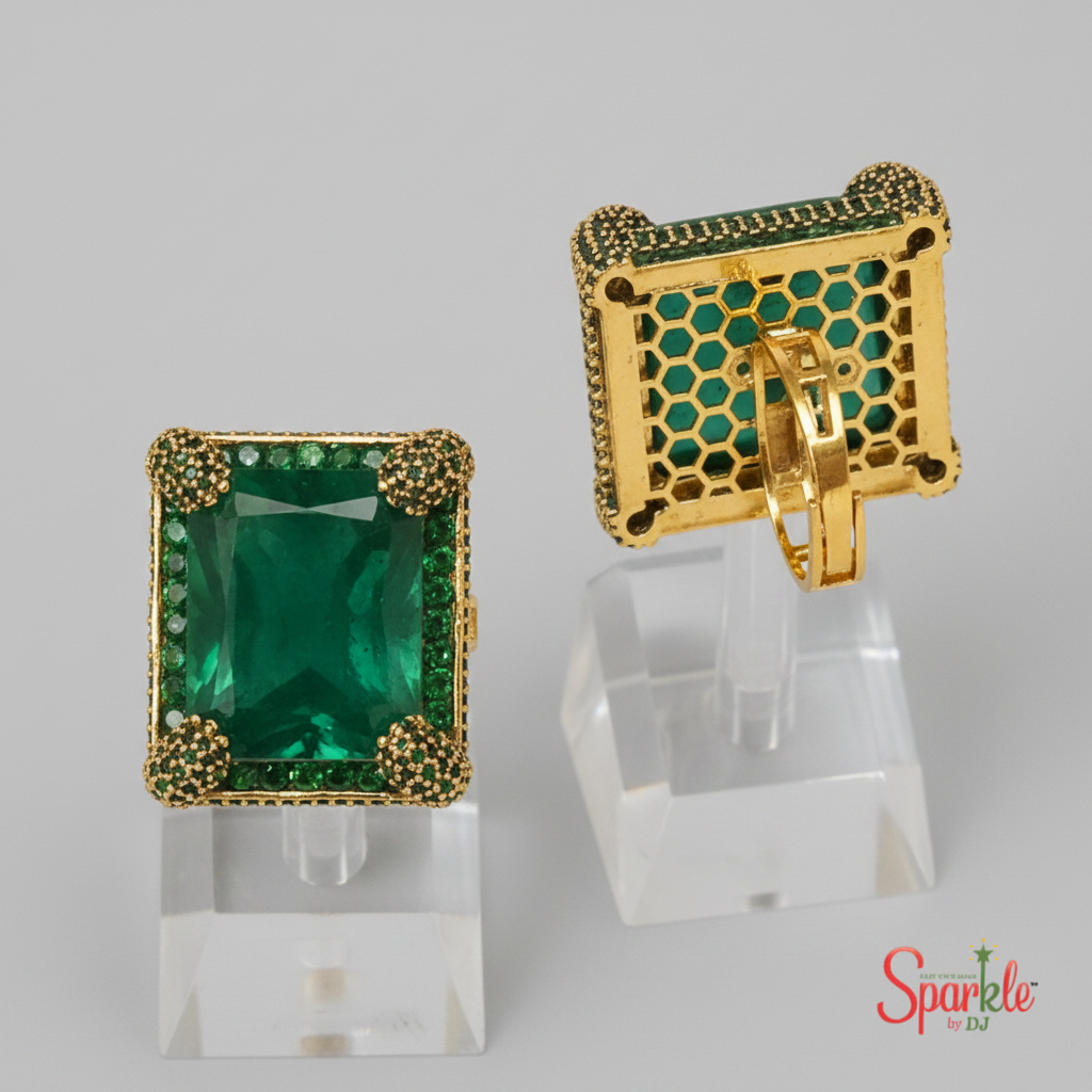 Semiprecious stone studded Victorian statement Ring - SparklebyDJ