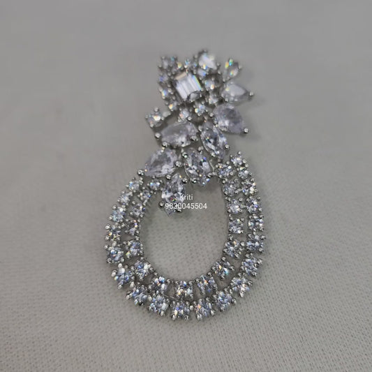 Designer Cz Earrings fitted with Korean octagonal zirconias