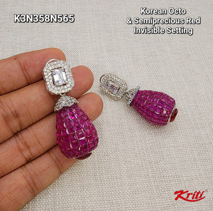 Cz Earrings with Korean Octagonal zirconias