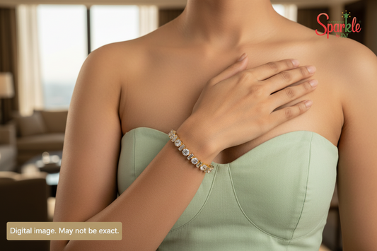 925 Pure Silver bracelet with cz from swarovski