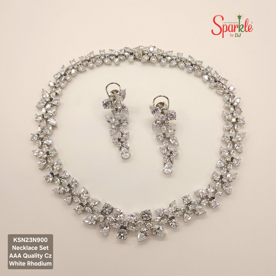 Statement Necklace Set with AAA Quality Cubic zirconias