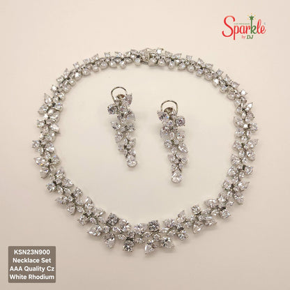 Statement Necklace Set with AAA Quality Cubic zirconias