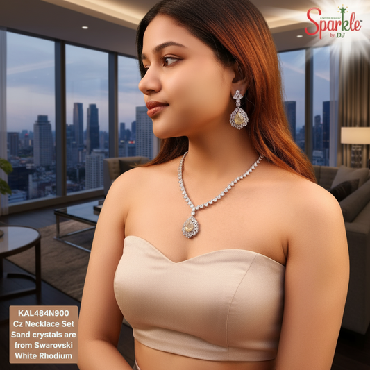 CZ Necklace Sets with Austrian crystals from Swarovski - SparklebyDJ