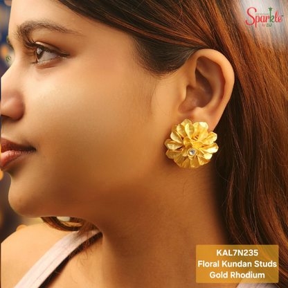 Kundan Marigold Studs