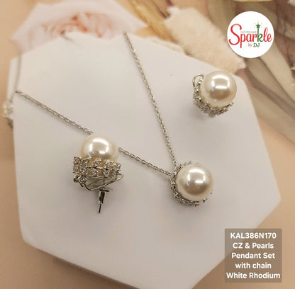 CZ pearl pendant