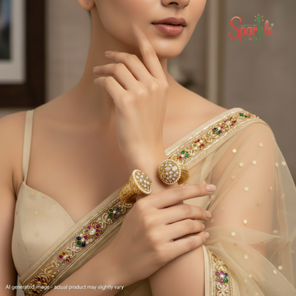 Fine Kundan Borla Kada with Openable Spring System