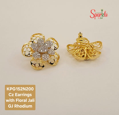  floral earrings studs