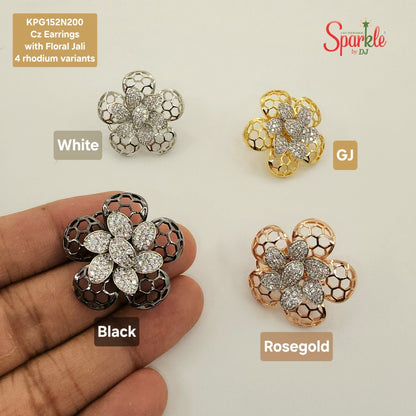  floral earrings studs