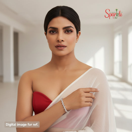 925 Pure Silver Bracelets with pear shape Austrian zirconias - SparklebyDJ