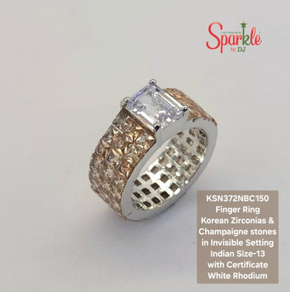 Finger Rings with cubic zirconia