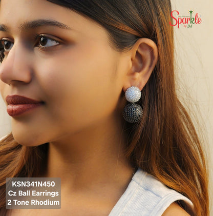 cz ball earrings