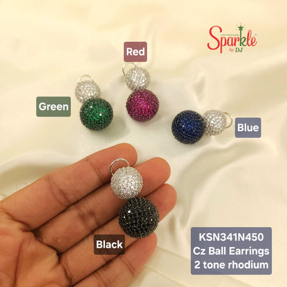 cz ball earrings