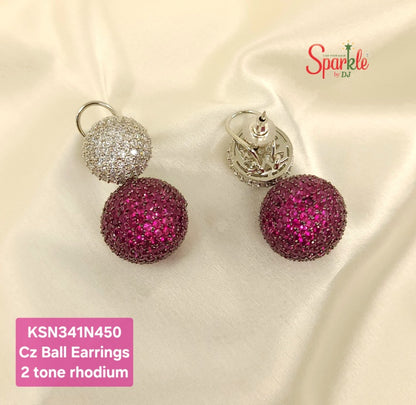 cz ball earrings