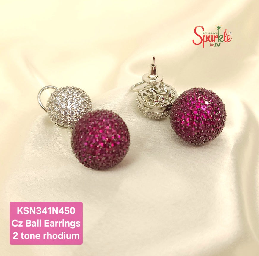 cz ball earrings