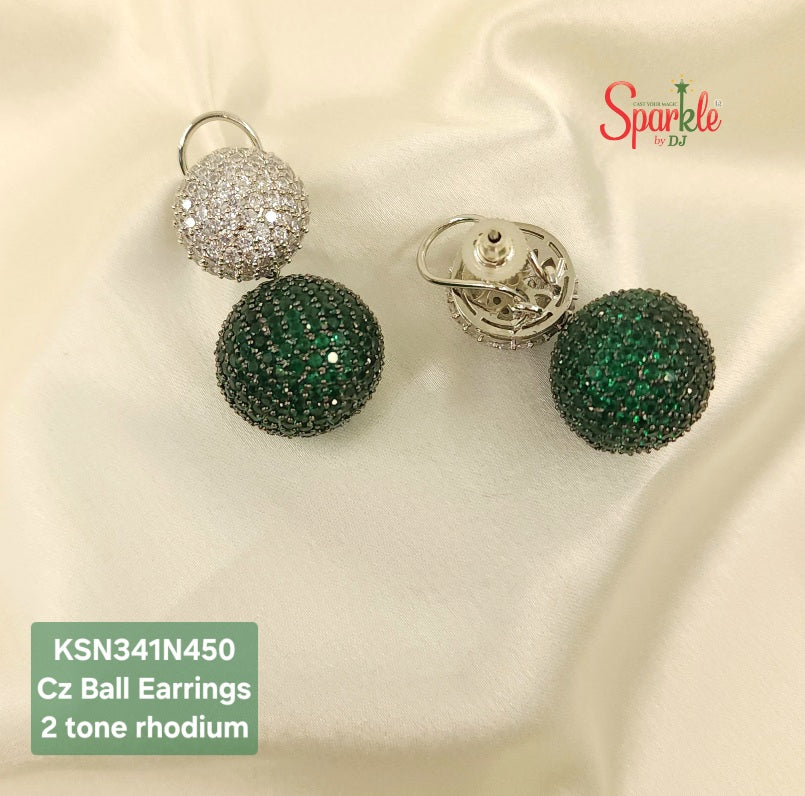 cz ball earrings