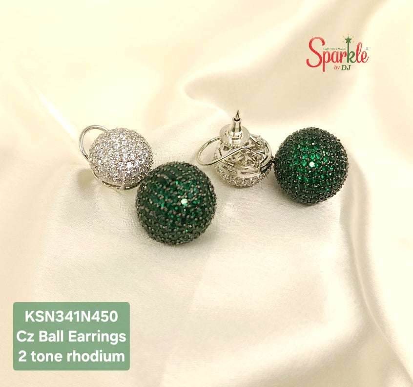 cz ball earrings