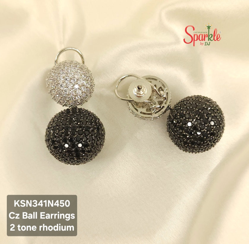 cz ball earrings