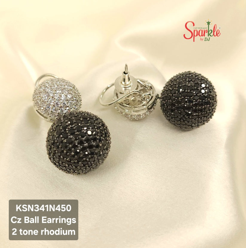 cz ball earrings