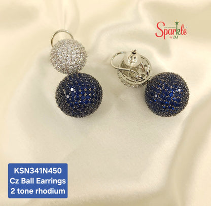 cz ball earrings