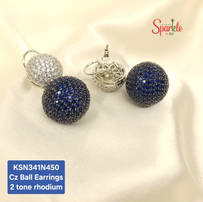 cz ball earrings