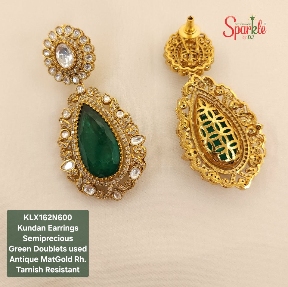 Fine Kundan earring with semiprecious colour stones