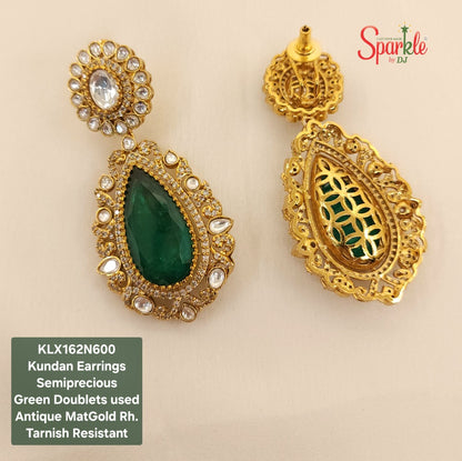 Fine Kundan earring with semiprecious colour stones