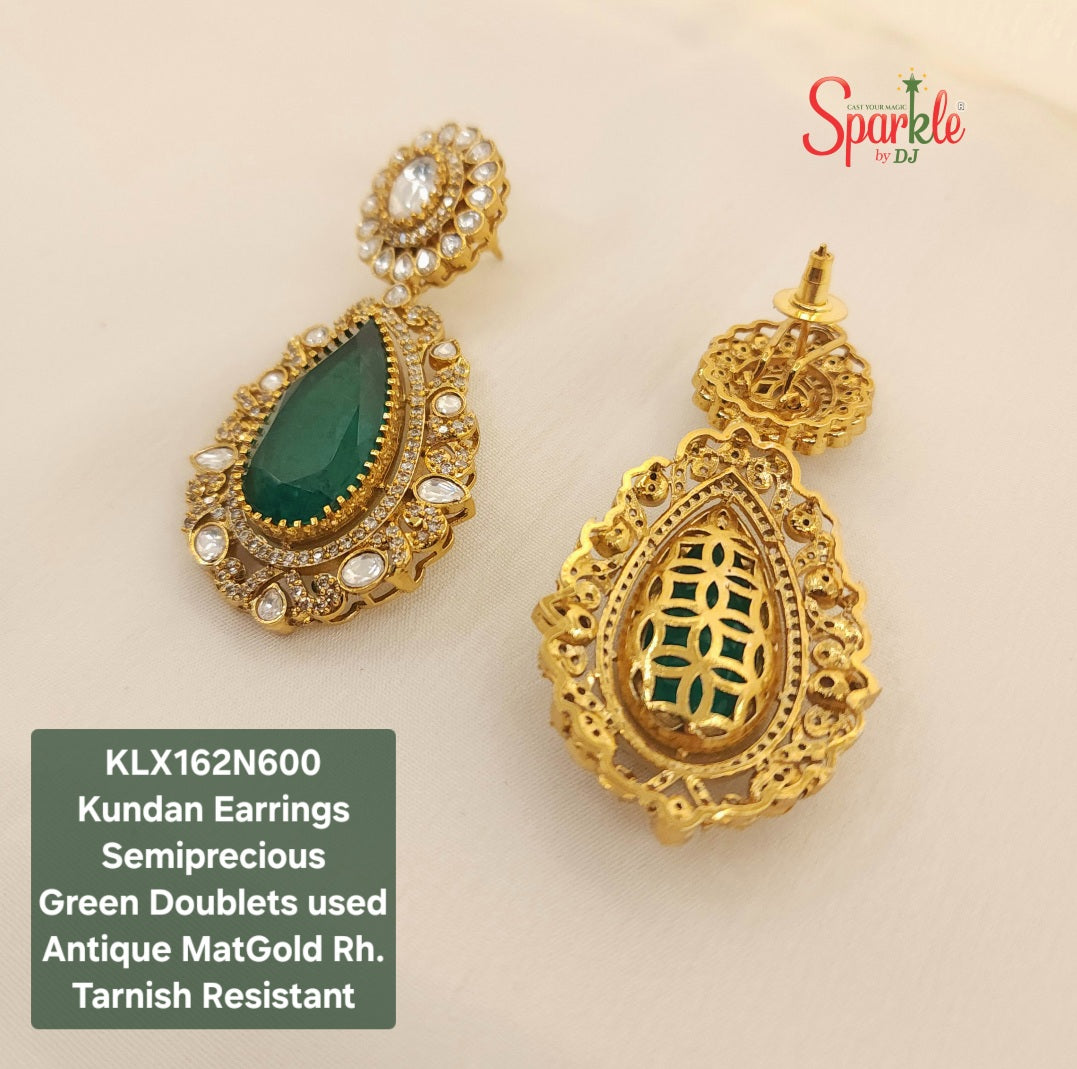 Fine Kundan earring with semiprecious colour stones