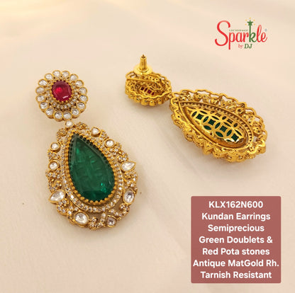 Fine Kundan earring with semiprecious colour stones