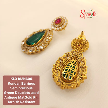 Fine Kundan earring with semiprecious colour stones