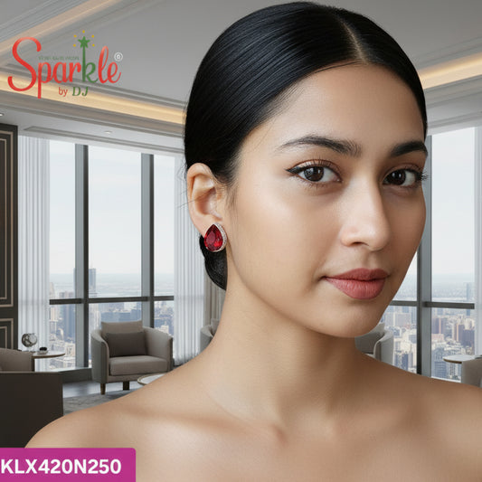 Pear Crystal earrings bordered with colour sticks - SparklebyDJ