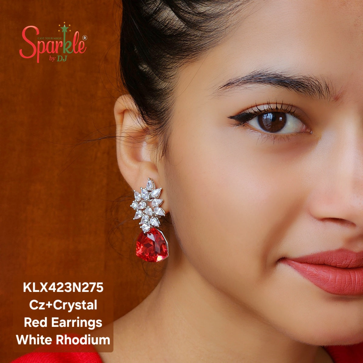 cz earrings with Trillian Crystals