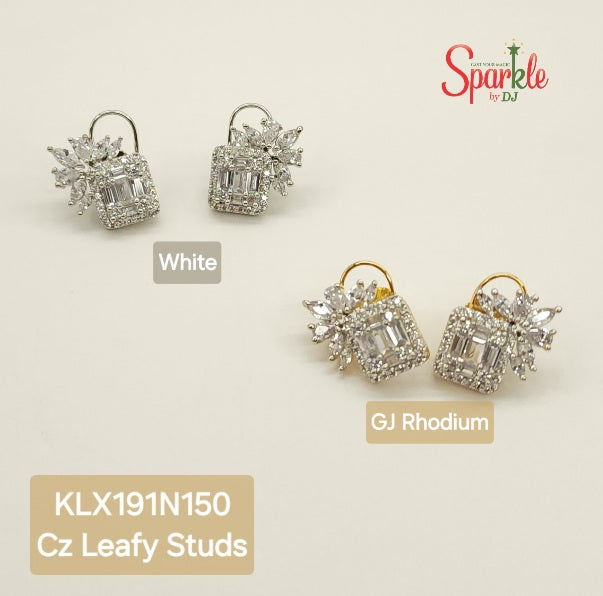 Cz Leafy small studs