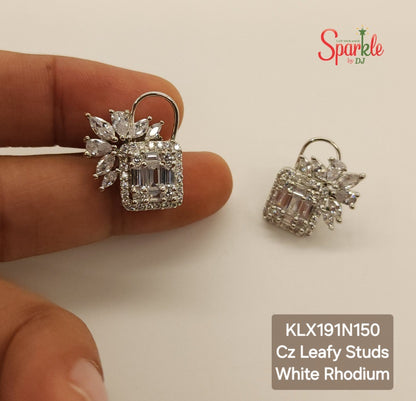 Cz Leafy small studs