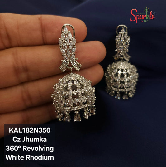 Fish top revolving cz jhumkas