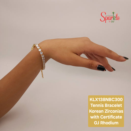 Tennis bracelet with Korean Cz with certificate