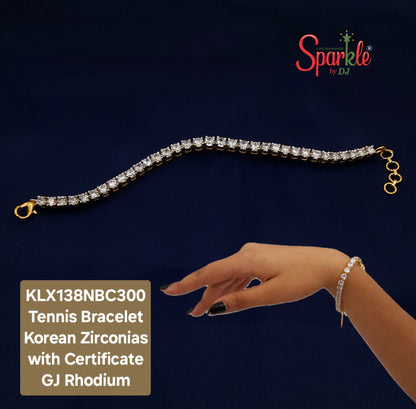 Tennis bracelet with Korean Cz with certificate