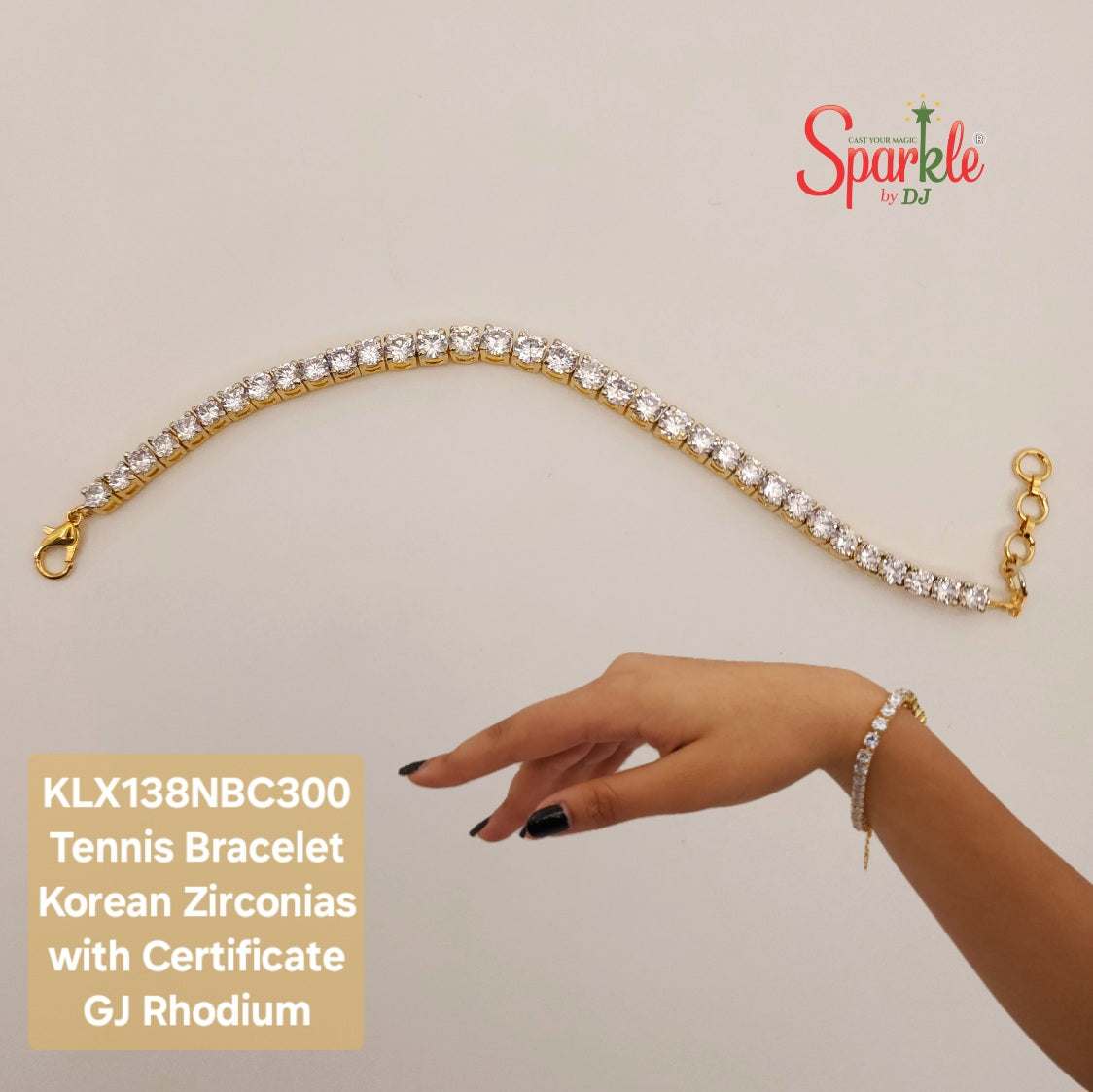 Tennis bracelet with Korean Cz with certificate