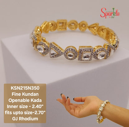 Fine Kundan Cz openable Kada to fit most wrist sizes