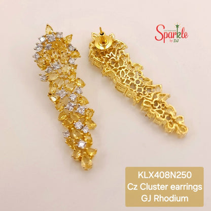 Cz cluster earrings